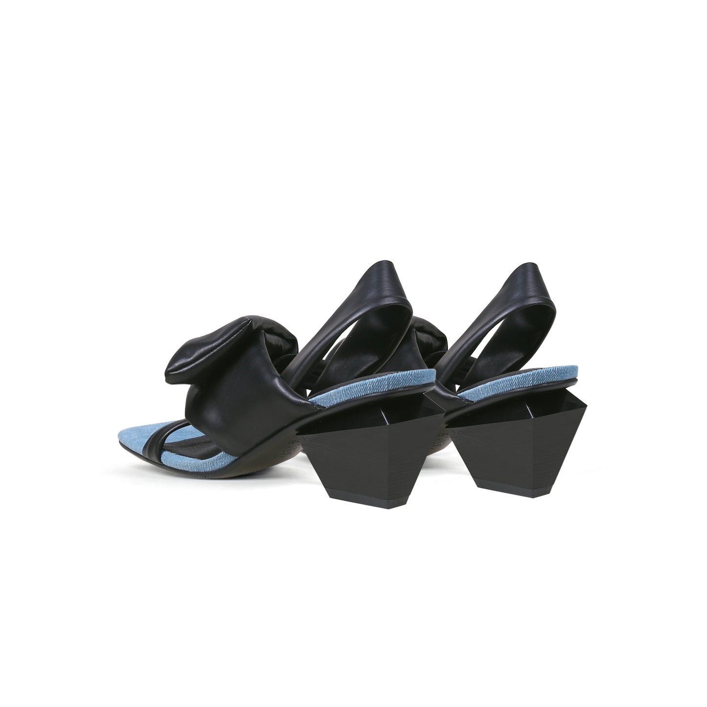 padded wrap slingback mules all black 5