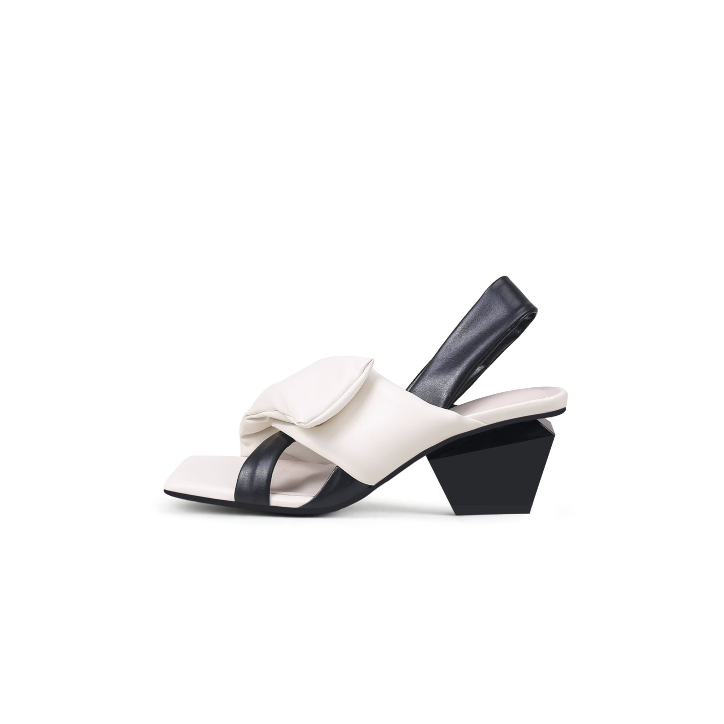 padded wrap slingback mules all white 1