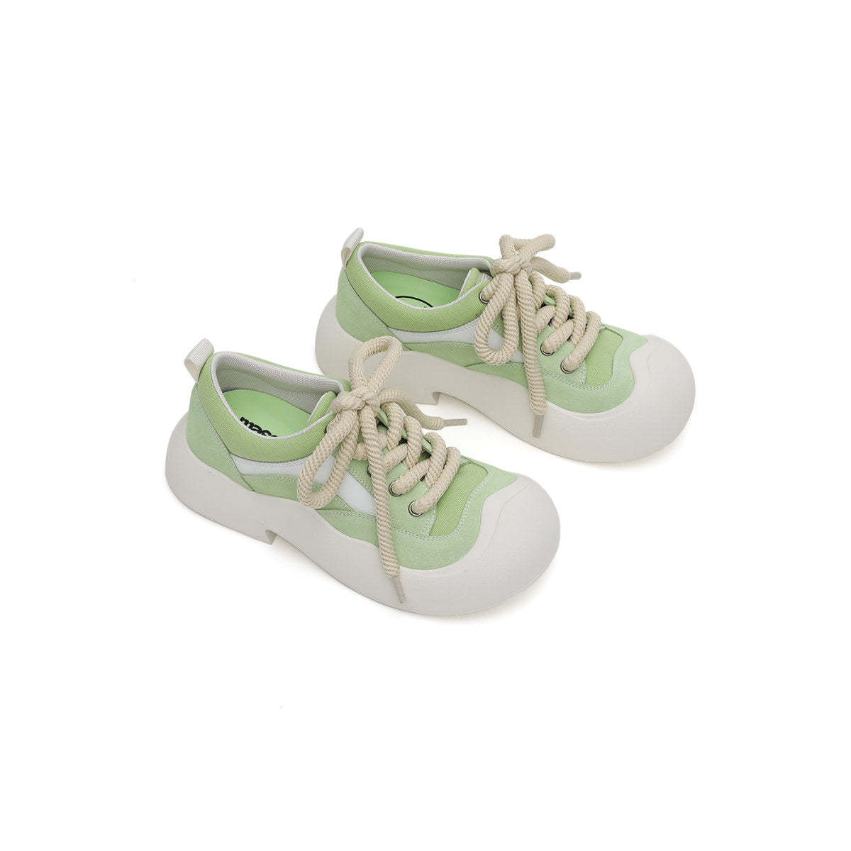 pastel bubble lace ups all green 3