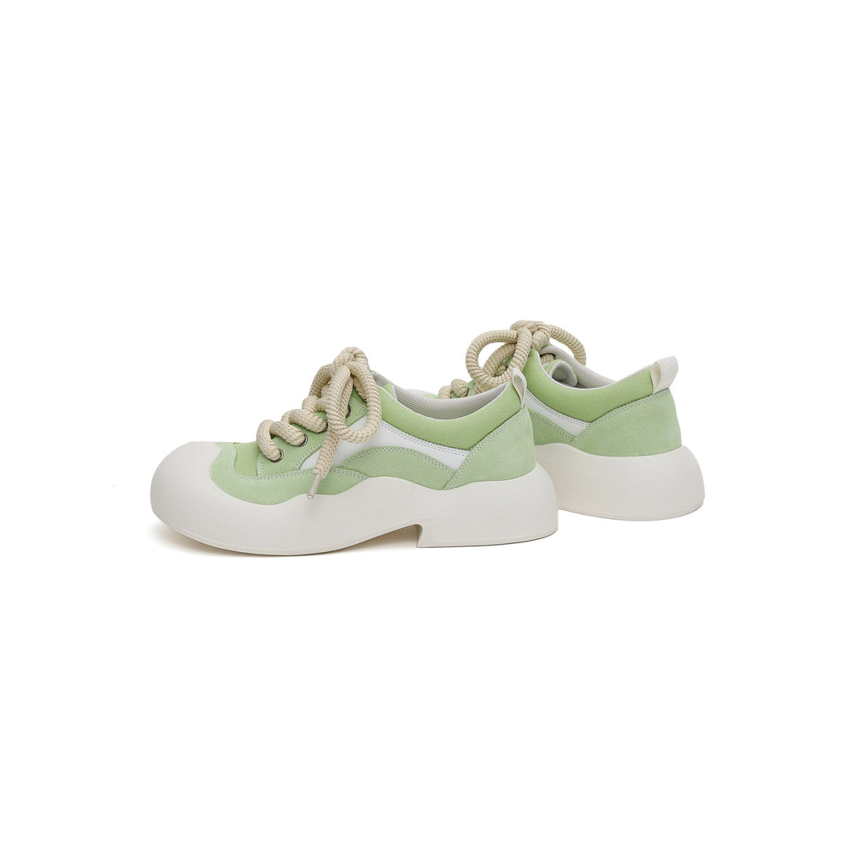 pastel bubble lace ups all green 4