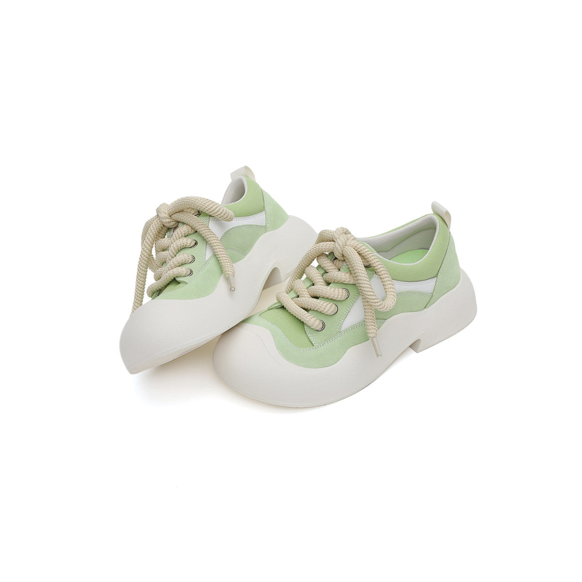 pastel bubble lace ups all green 5