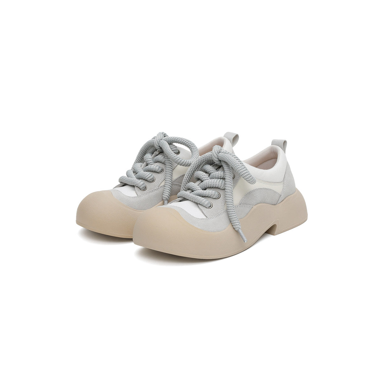 pastel bubble lace ups all grey 3