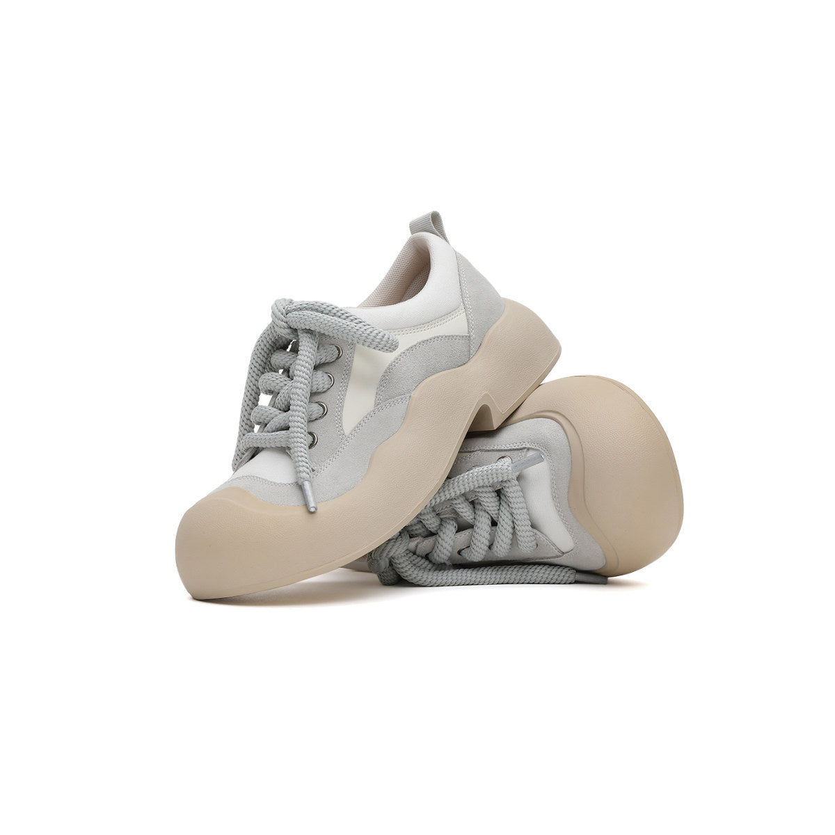 pastel bubble lace ups all grey 4