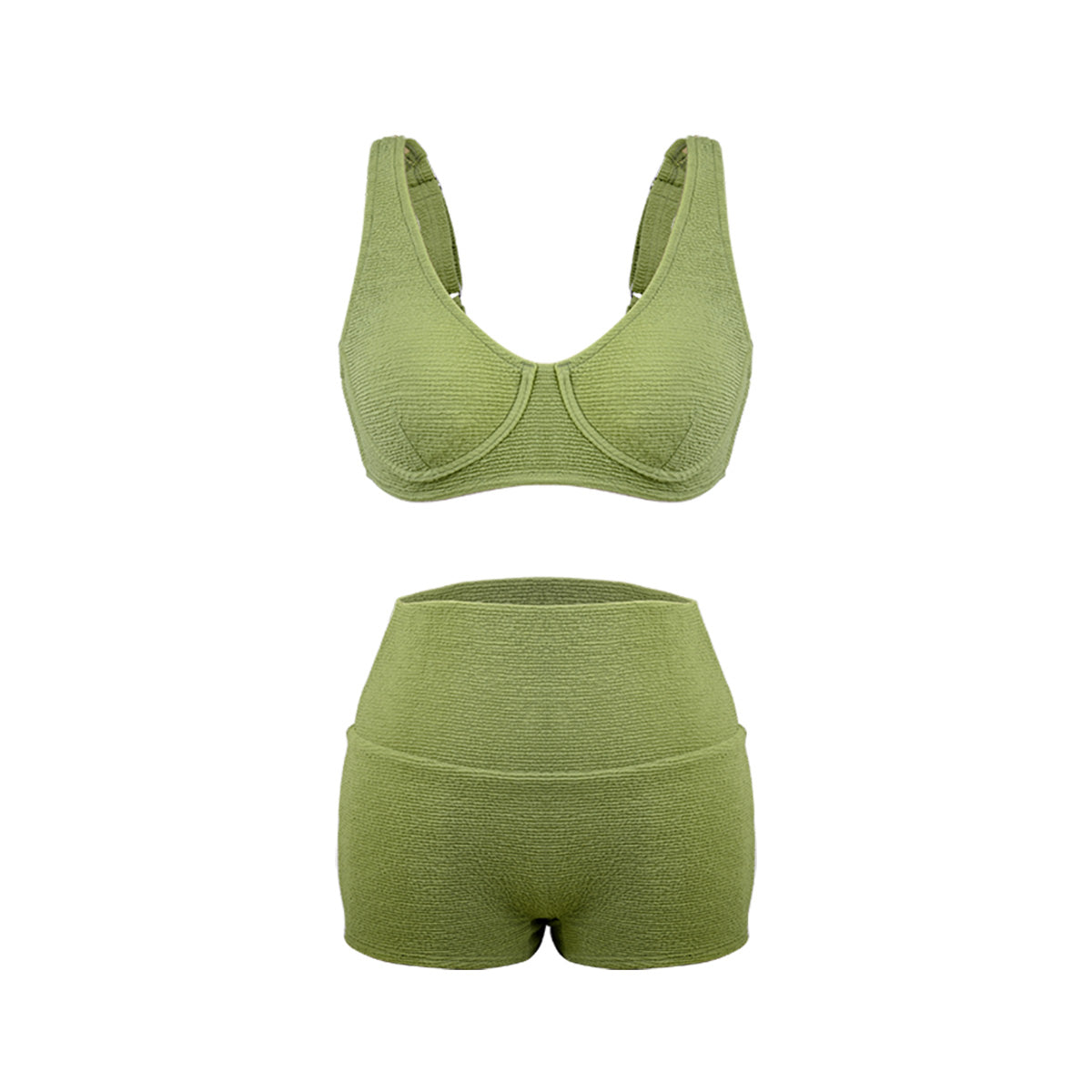 pastel collection two piece bikini with boyleg shorts all mustard 4