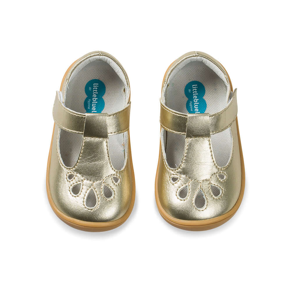 peacock dottie pre walker baby girl mary jane shoes all gold 5