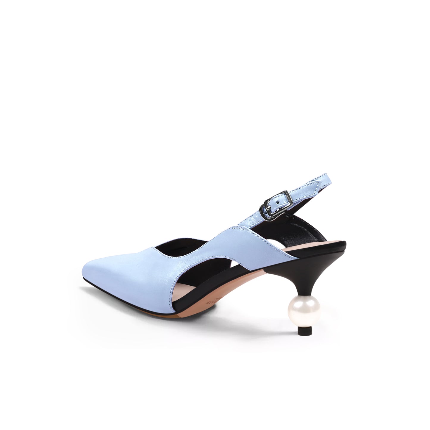 pearl heel slingback sandals all blue 4