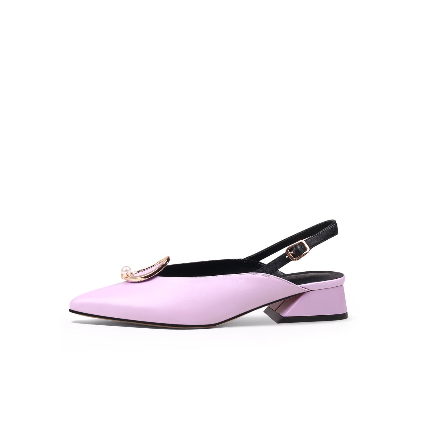 pearl retro leather slingback sandals all lavender 1