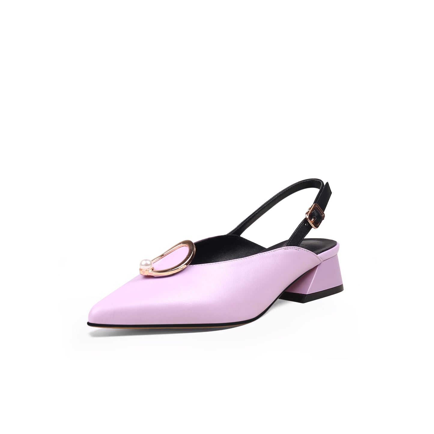 pearl retro leather slingback sandals all lavender 2