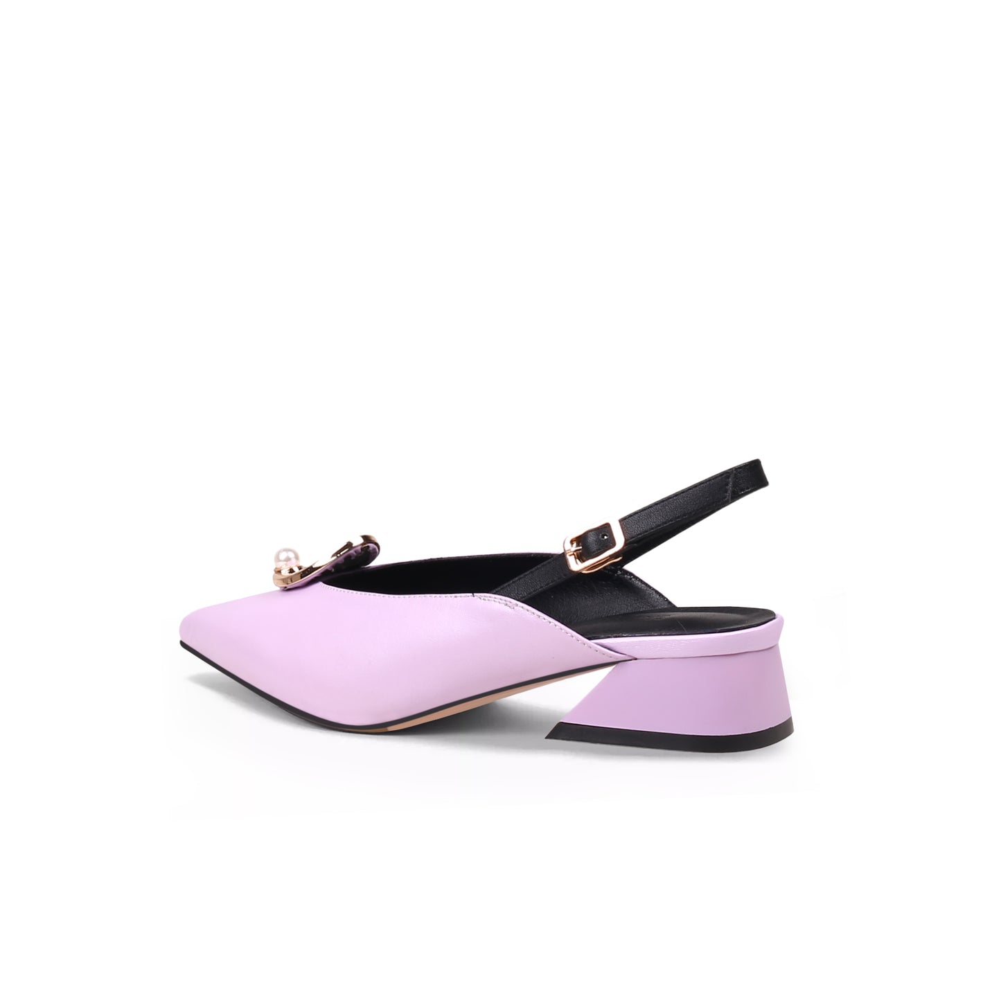 pearl retro leather slingback sandals all lavender 4