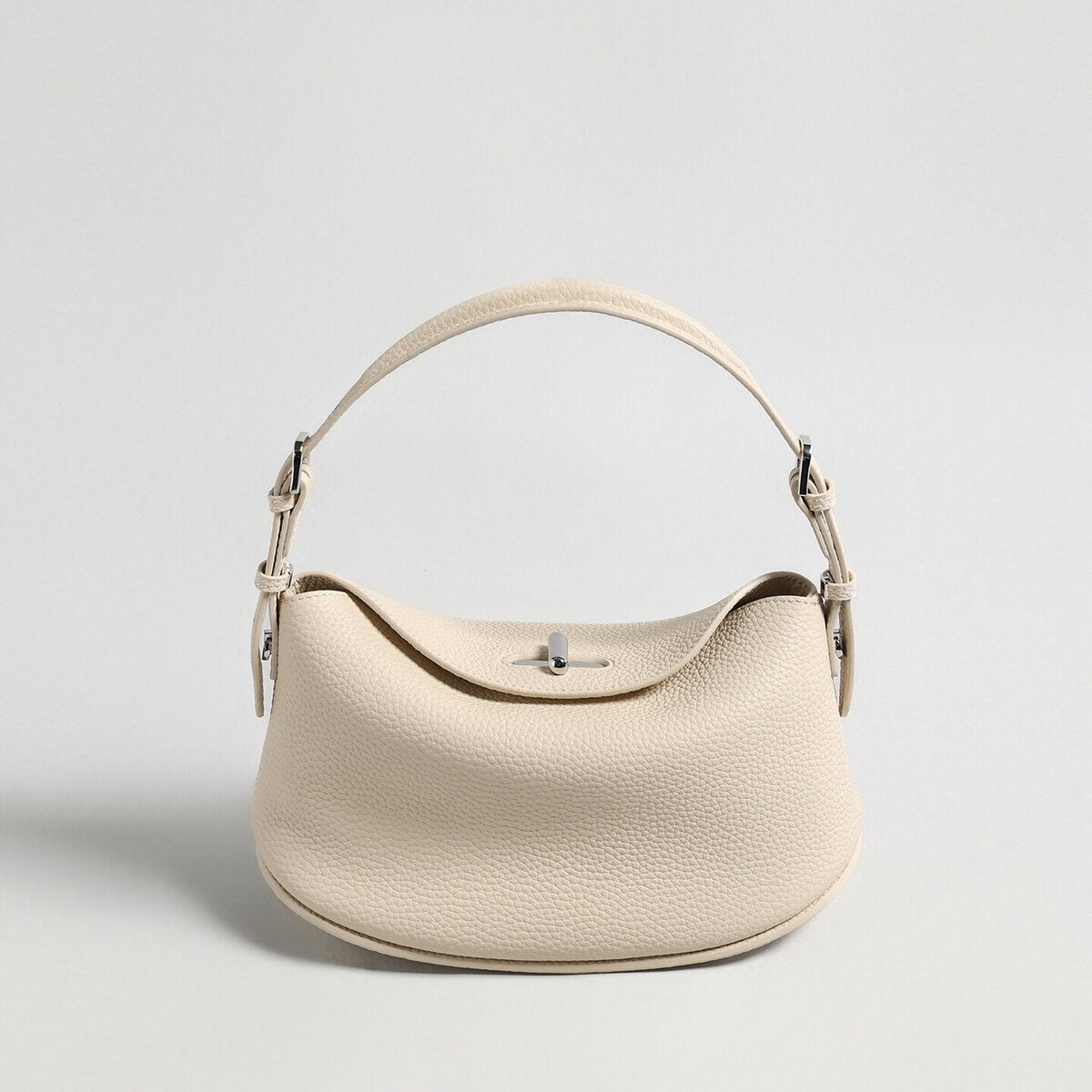 Pebbled Calfskin Half-Moon Hobo – Convertible Crescent Shoulder Crossbody