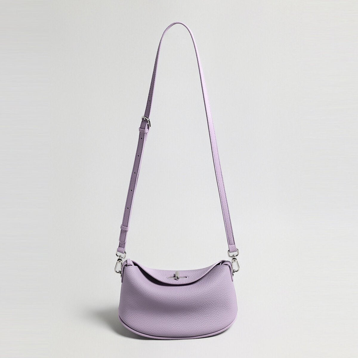 Pebbled Calfskin Half-Moon Hobo – Convertible Crescent Shoulder Crossbody