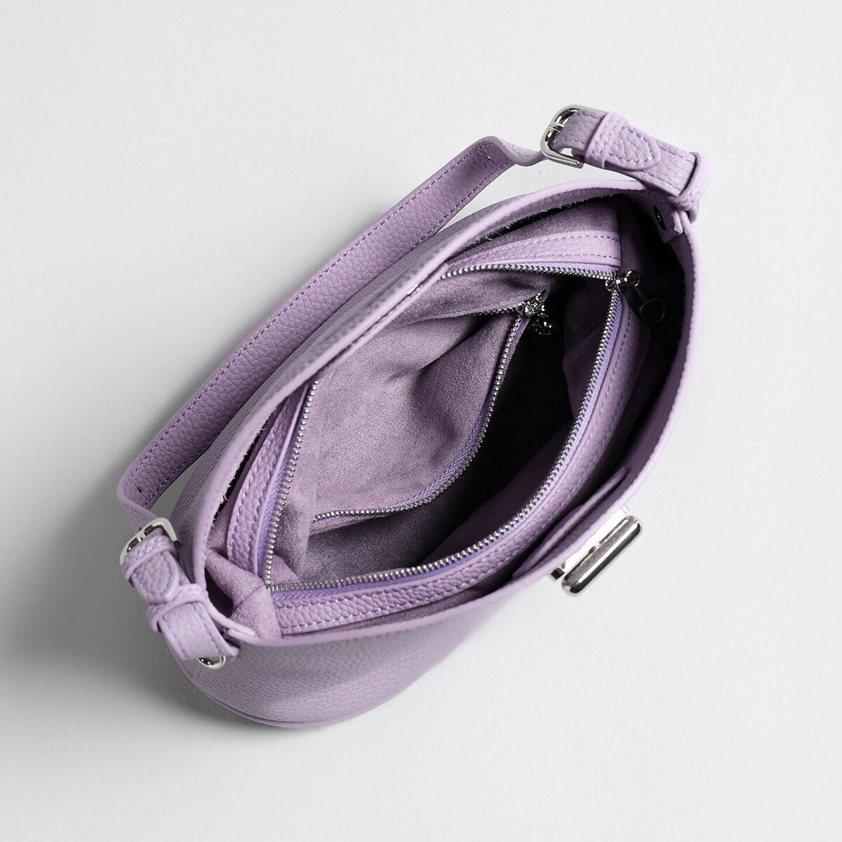 Pebbled Calfskin Half-Moon Hobo – Convertible Crescent Shoulder Crossbody