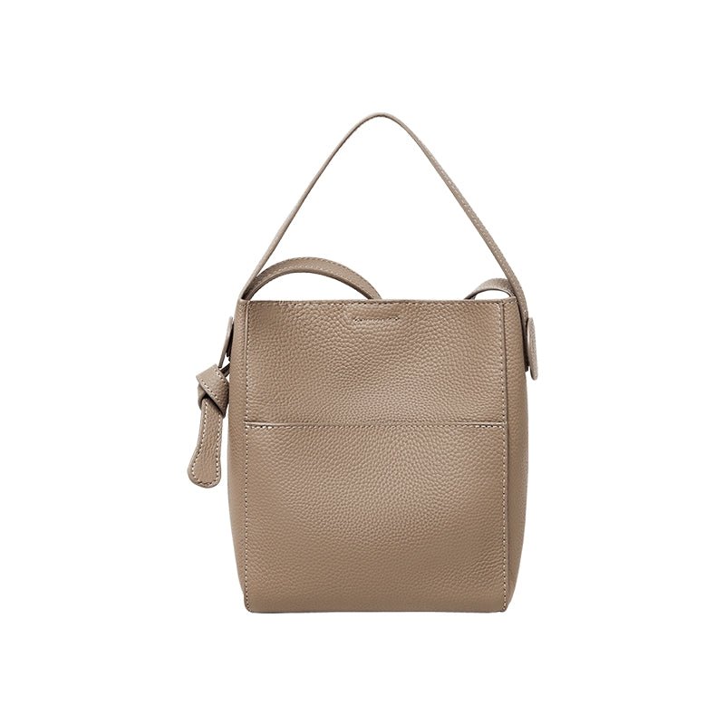 Pebbled Leather Bucket Bag