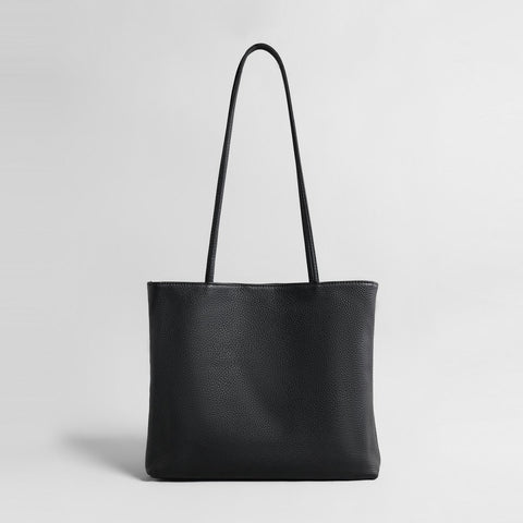 Pebbled Leather Tote Bag – Structured Cowhide Shoulder Bag