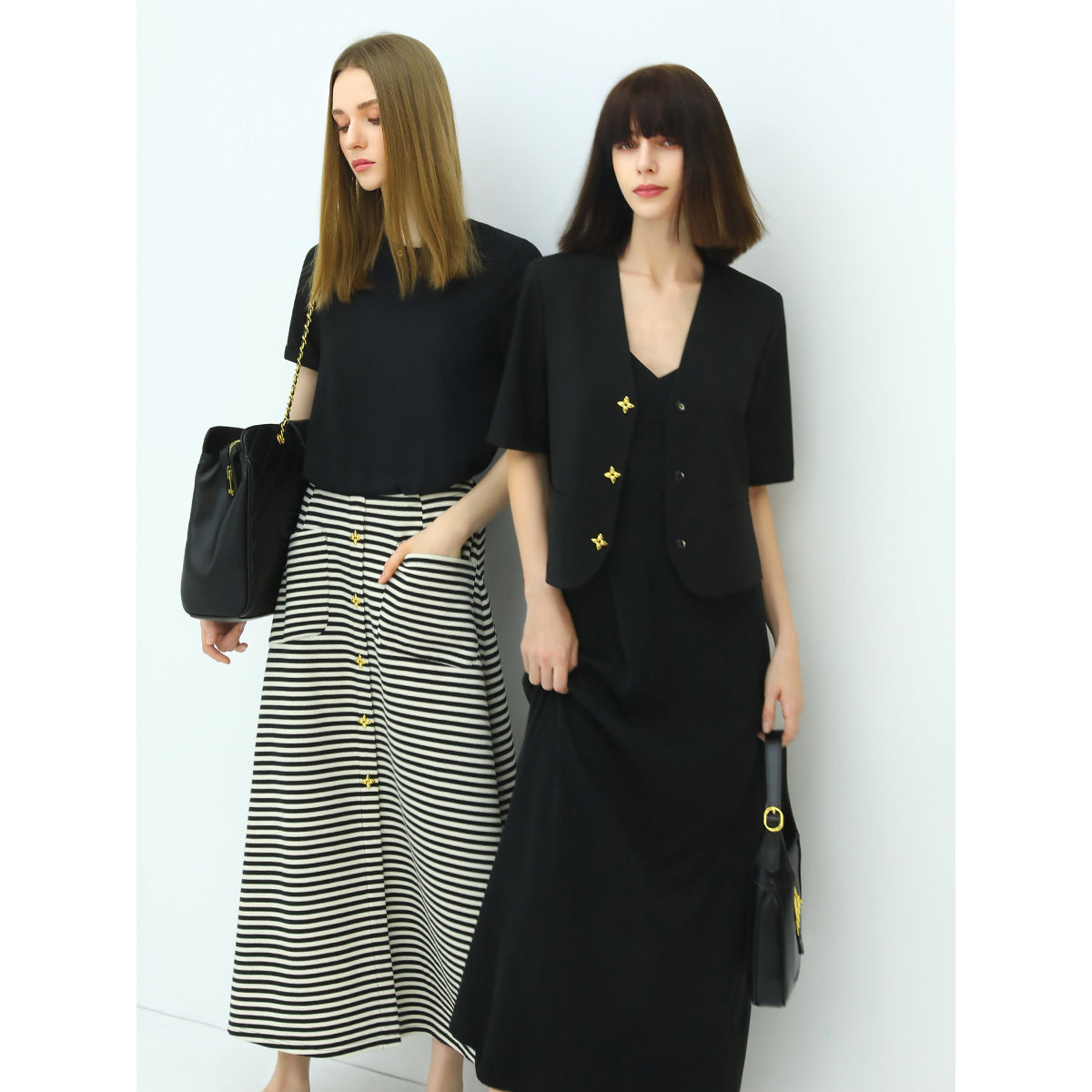 petite cropped black blazer with gold button embellishments all black 3