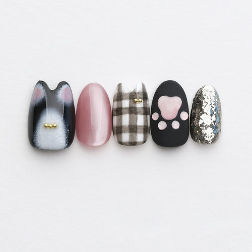 Pinch-Me Cat Paw 3D Press-On Nails