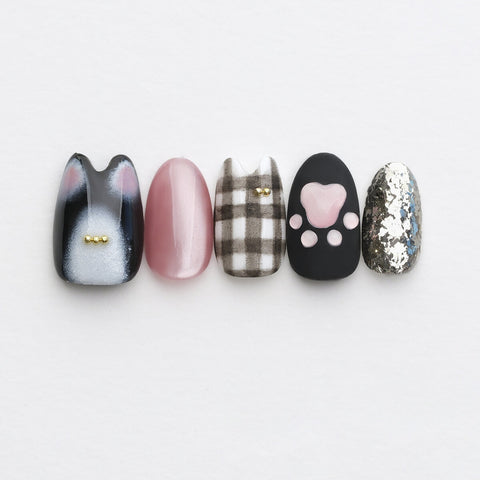 Pinch-Me Cat Paw 3D Press-On Nails