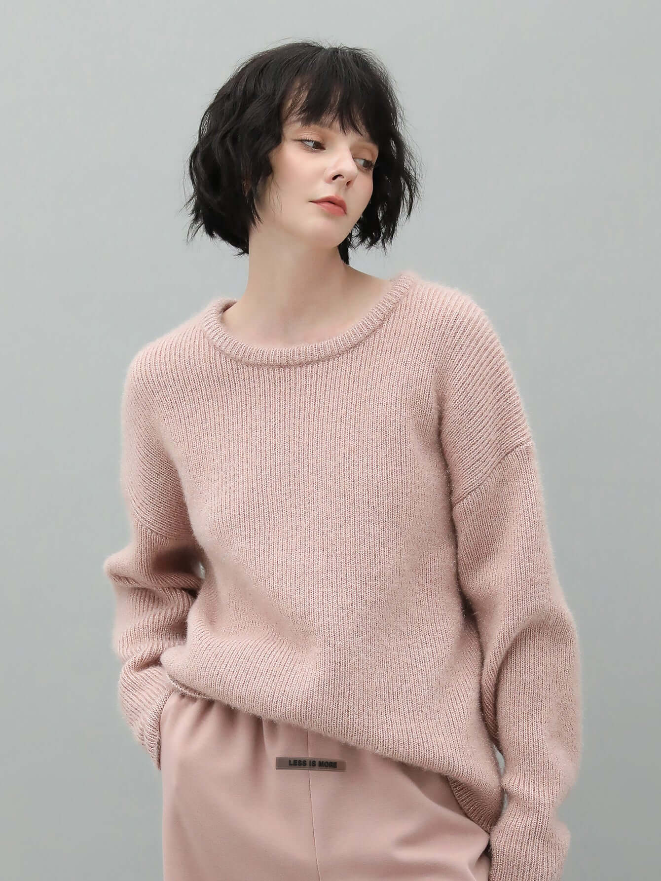 pink velvet knit top all pink 2