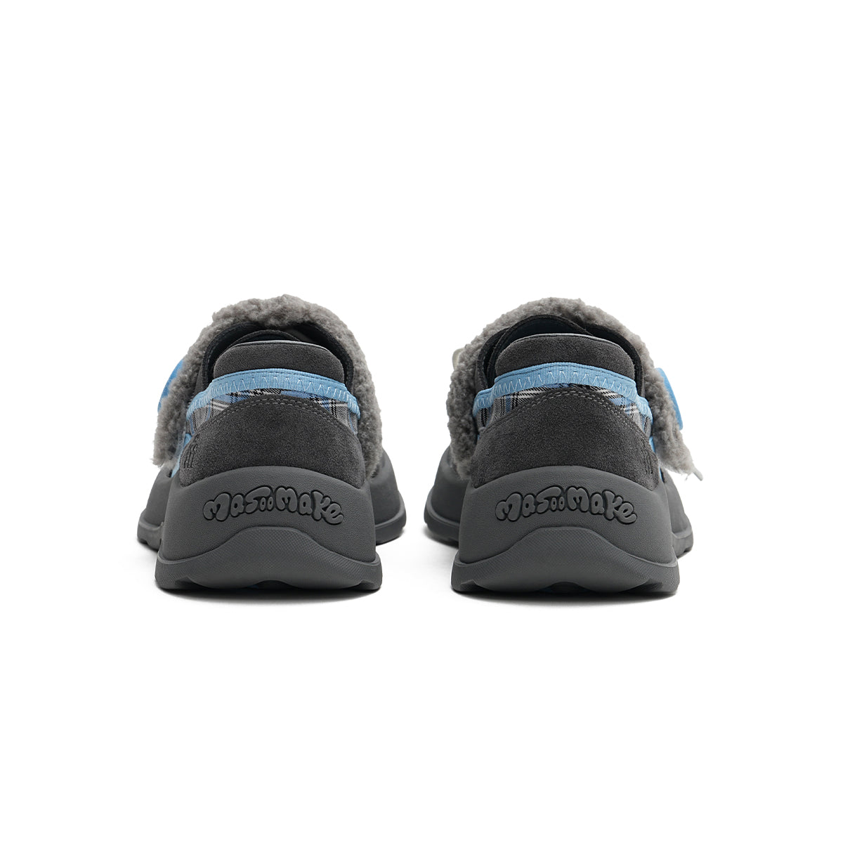 plaid strap on lace up sneakers all charcoal 3