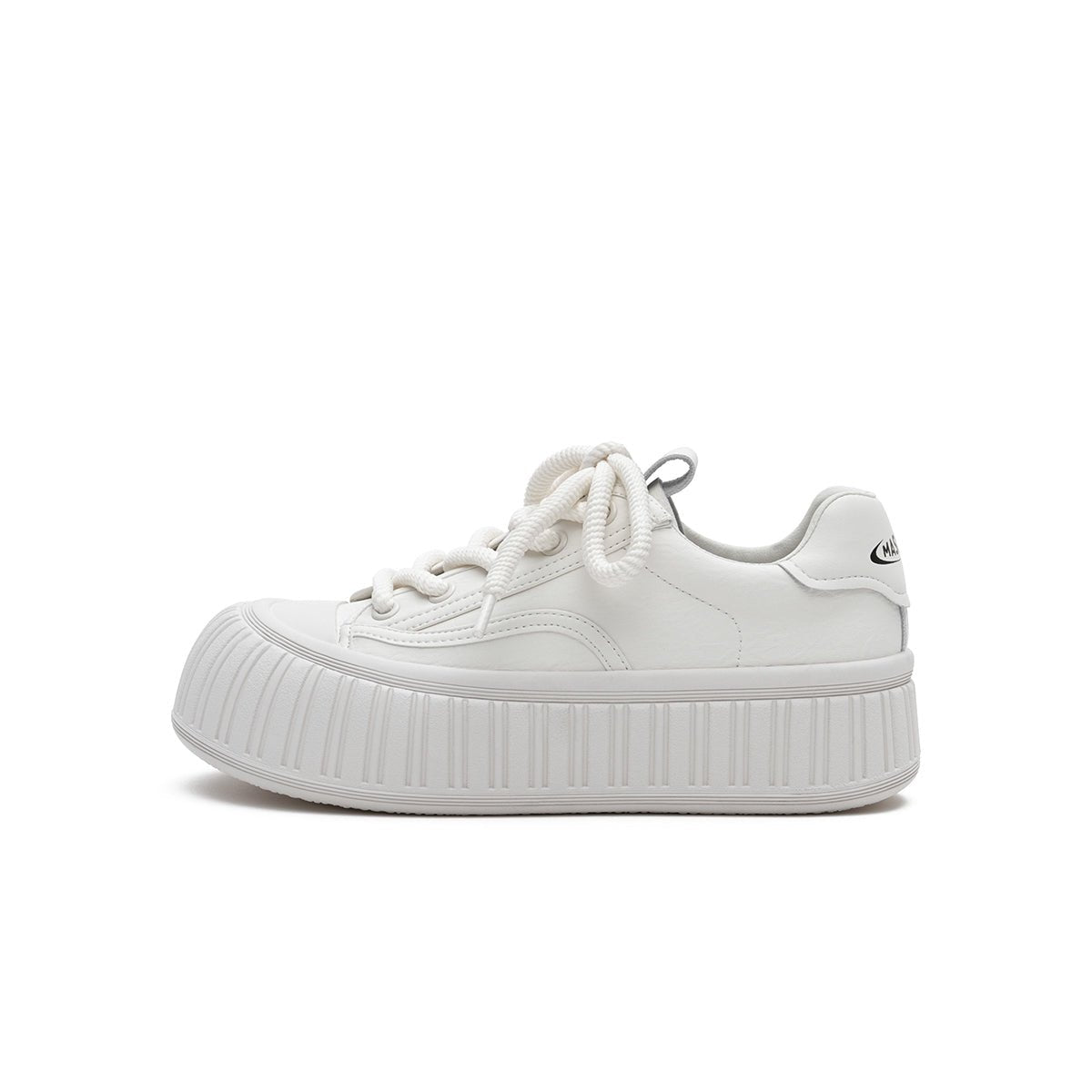 platform chunky sports sneakers all white 1
