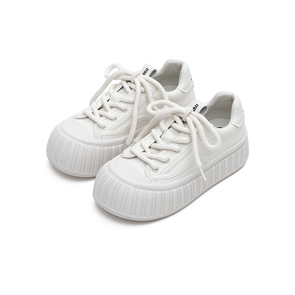 platform chunky sports sneakers all white 2