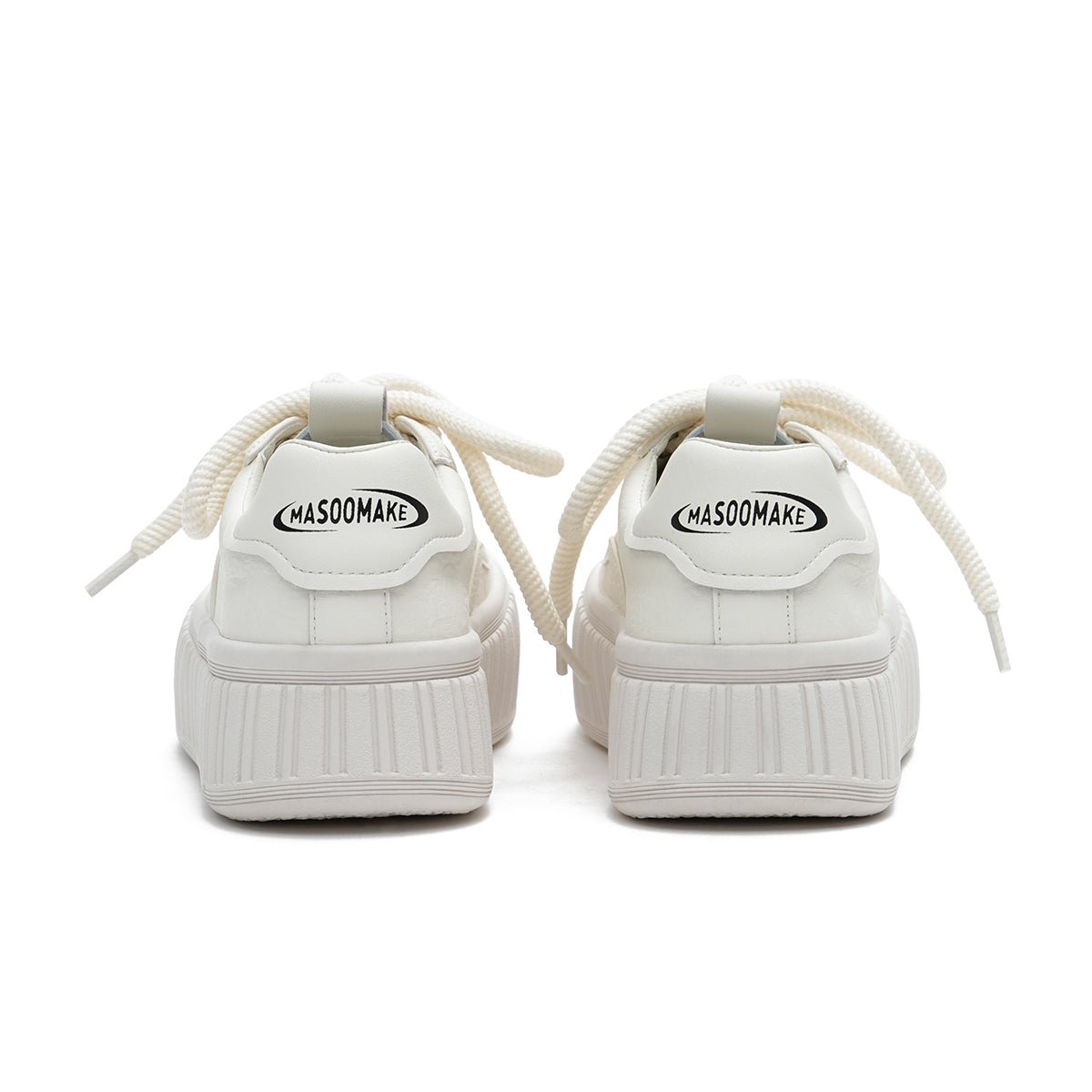platform chunky sports sneakers all white 3