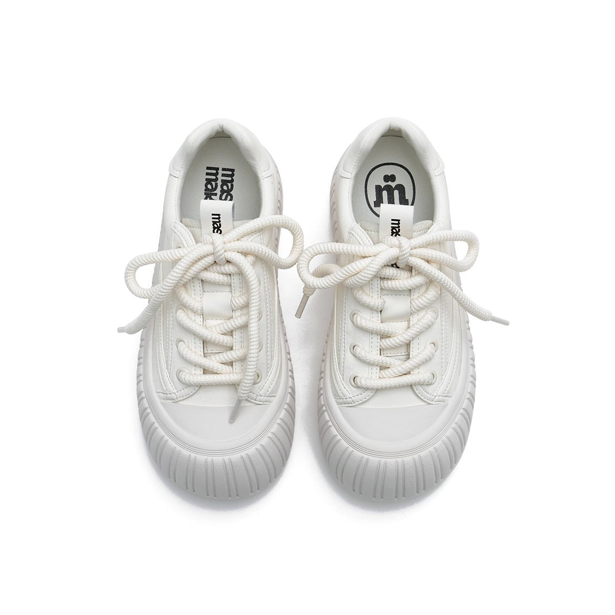 platform chunky sports sneakers all white 5