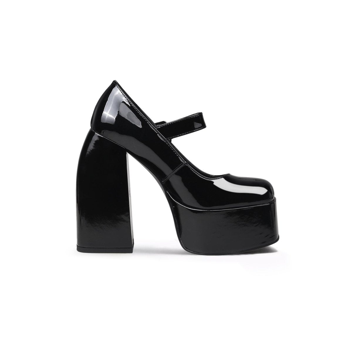 platform heel mary jane pumps all black 3