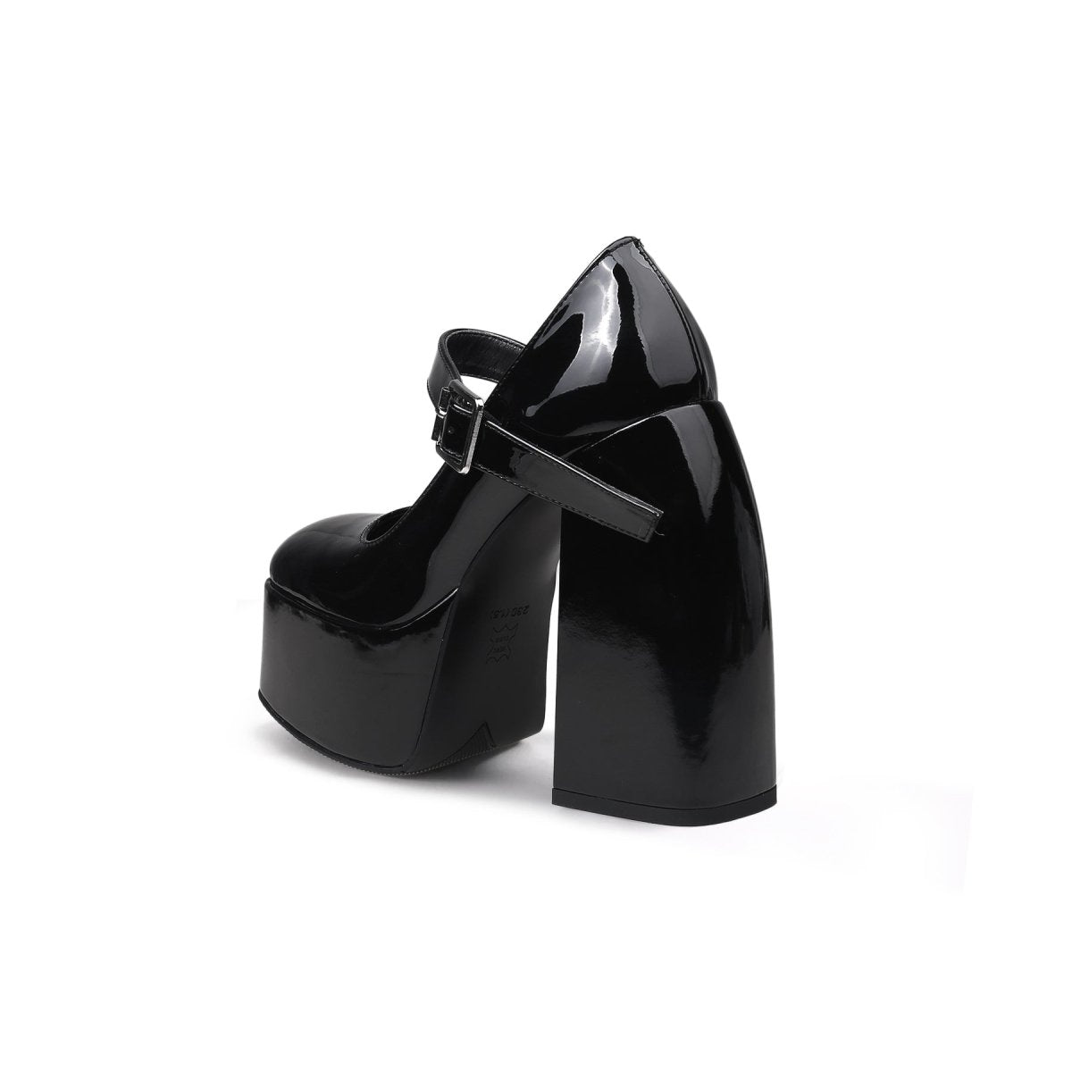 platform heel mary jane pumps all black 4
