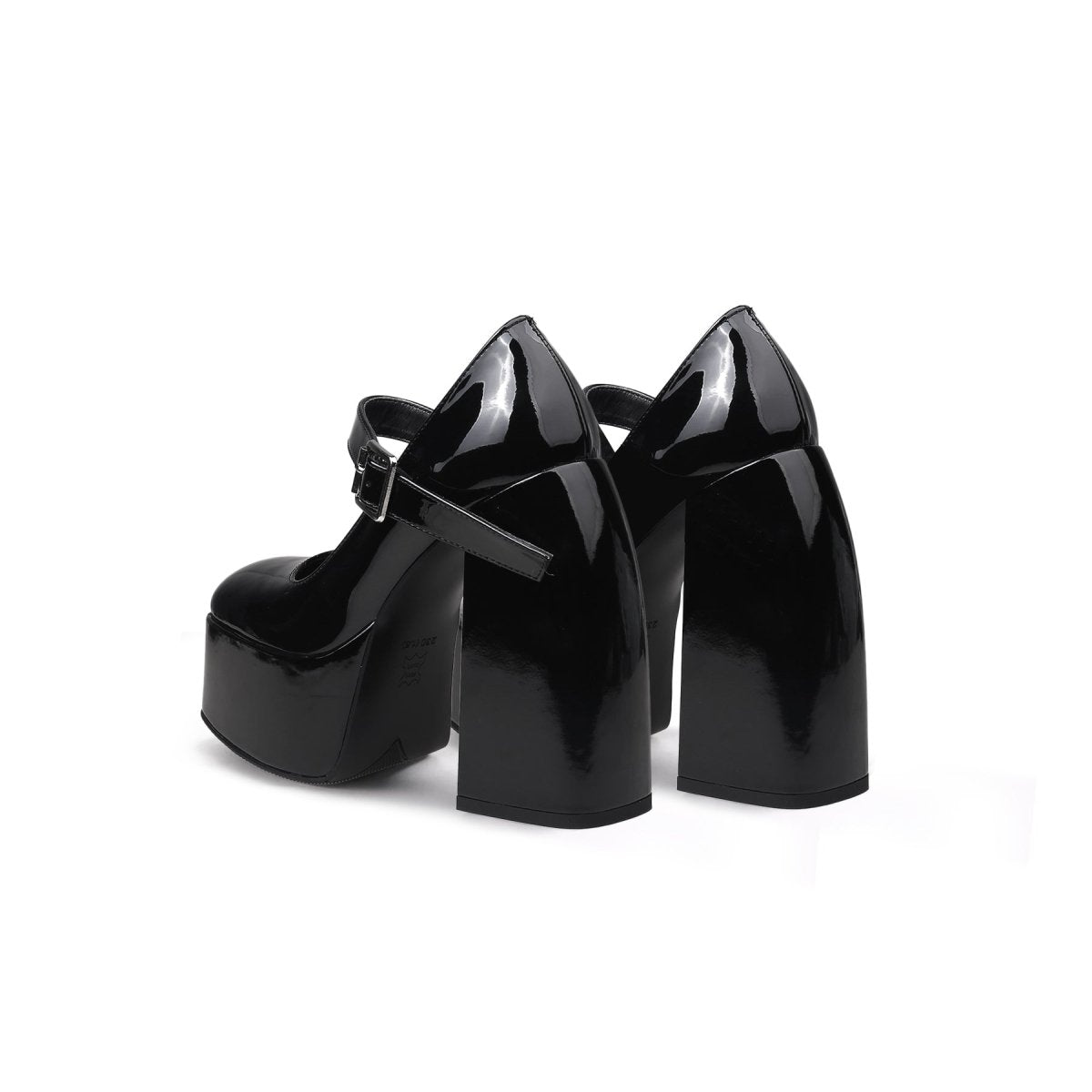 platform heel mary jane pumps all black 5