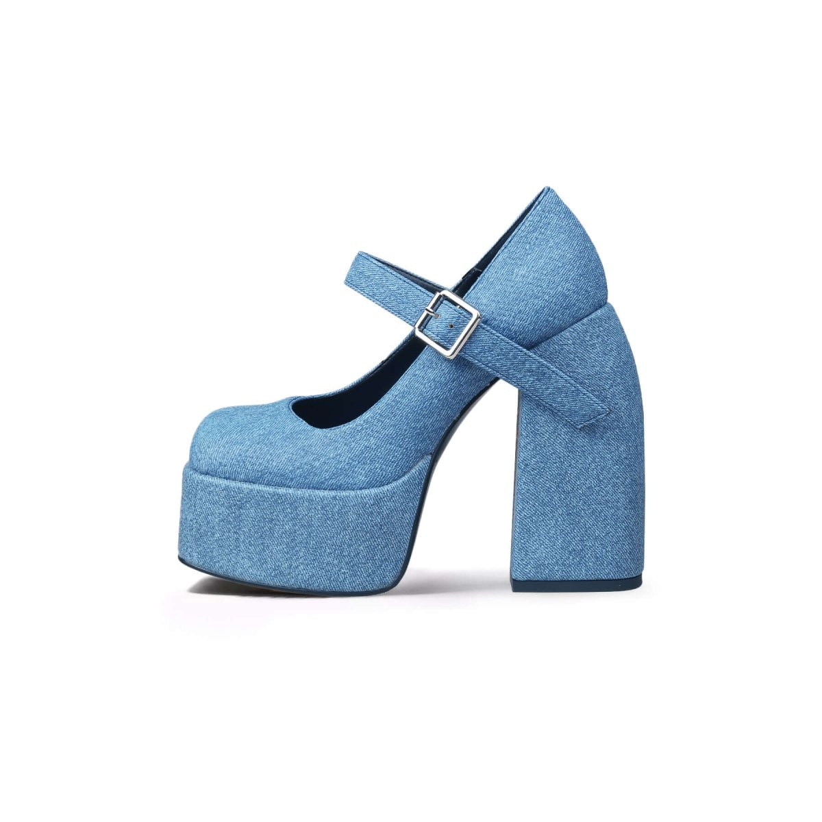platform heel mary jane pumps all blue 1