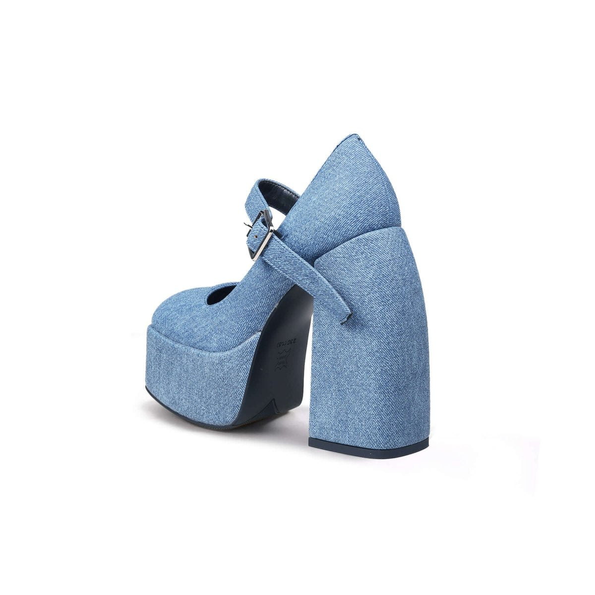 platform heel mary jane pumps all blue 4
