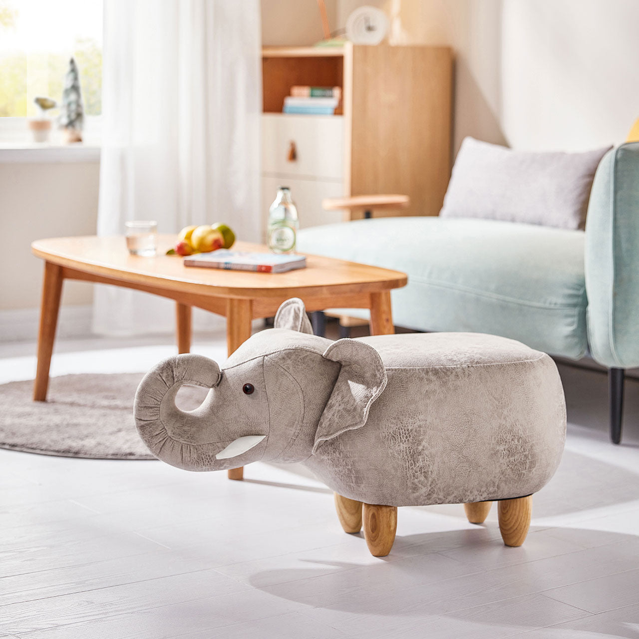 playful elephant kids grey stool all 2