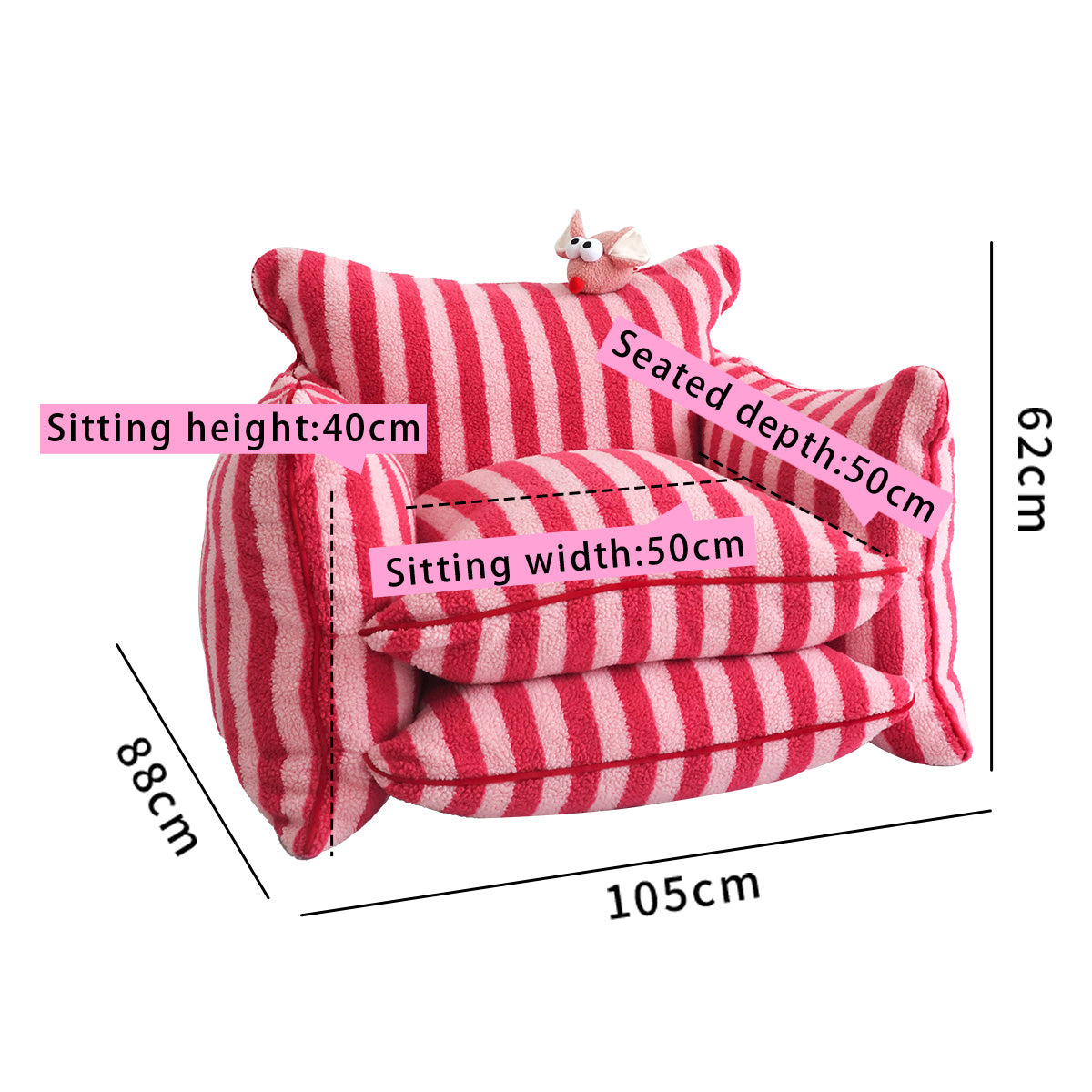 playful mind striped lazy sofa chair all 1