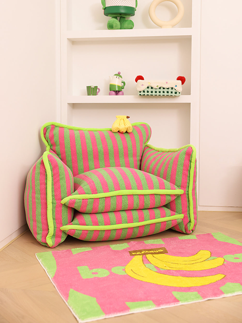 playful mind striped lazy sofa chair pink 3