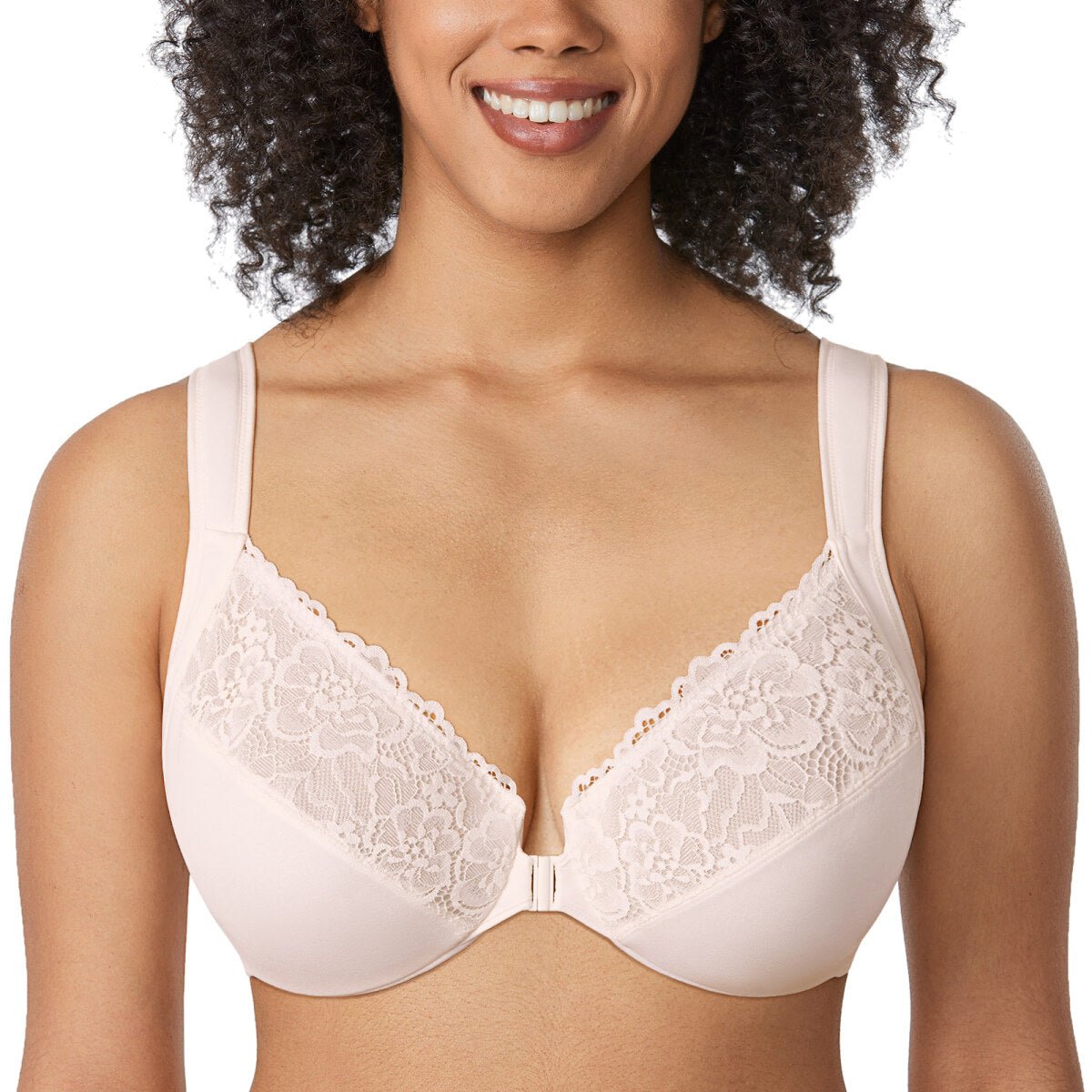 Plus Size Front Closure Lace Underwire Bra