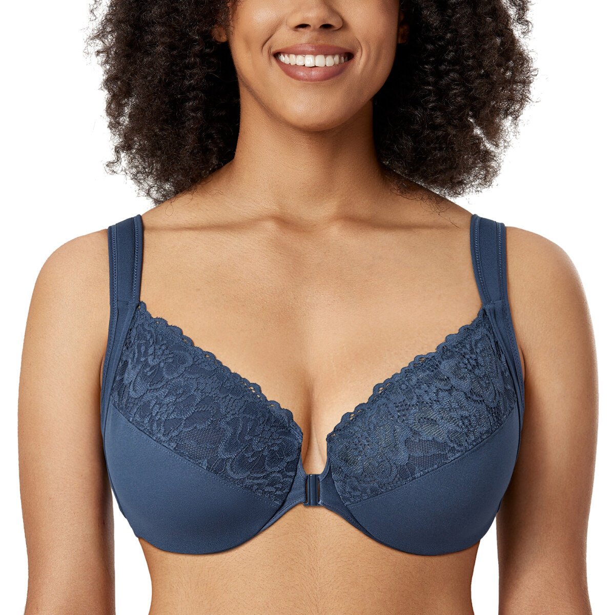 Plus Size Front Closure Lace Underwire Bra