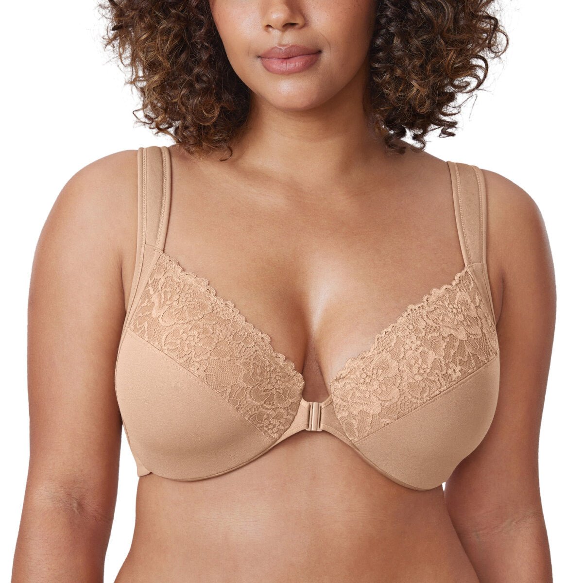 Plus Size Front Closure Lace Underwire Bra