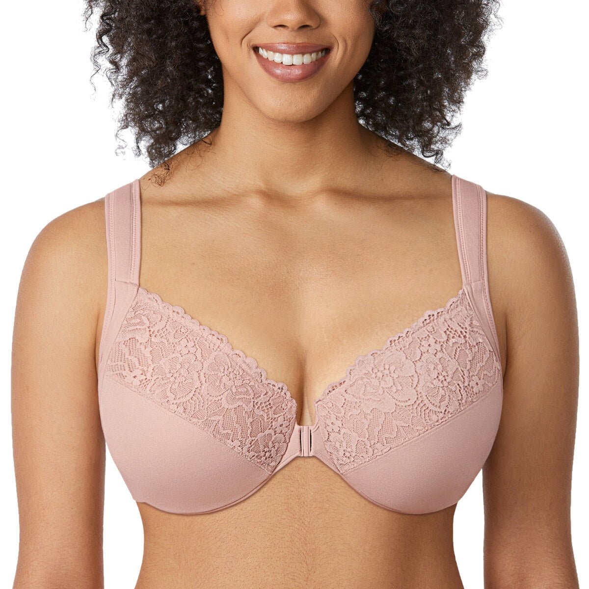 Plus Size Front Closure Lace Underwire Bra