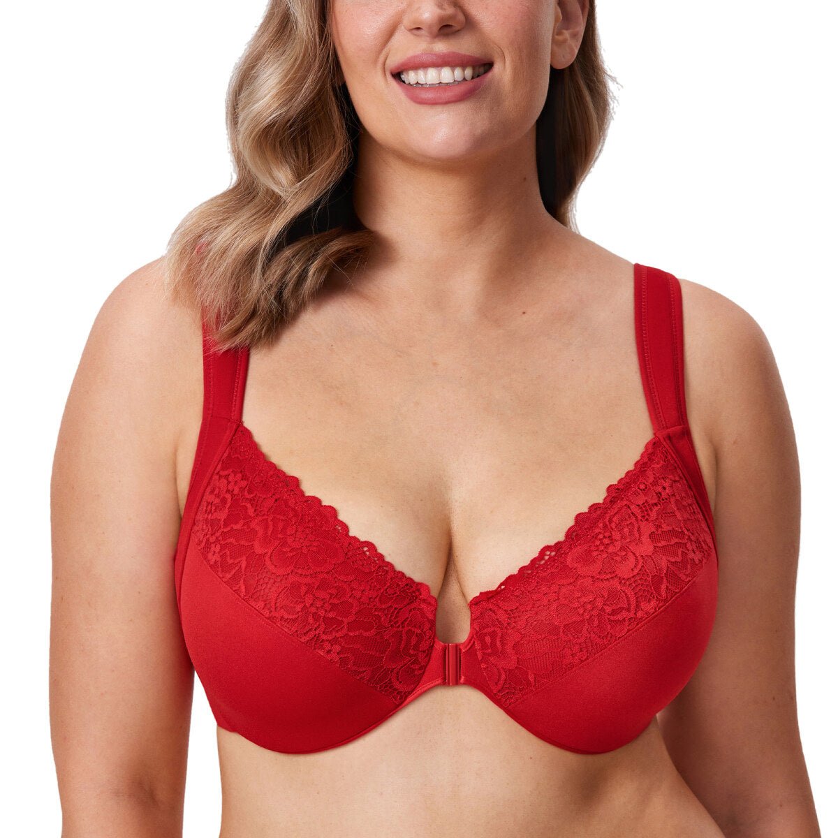 Plus Size Front Closure Lace Underwire Bra