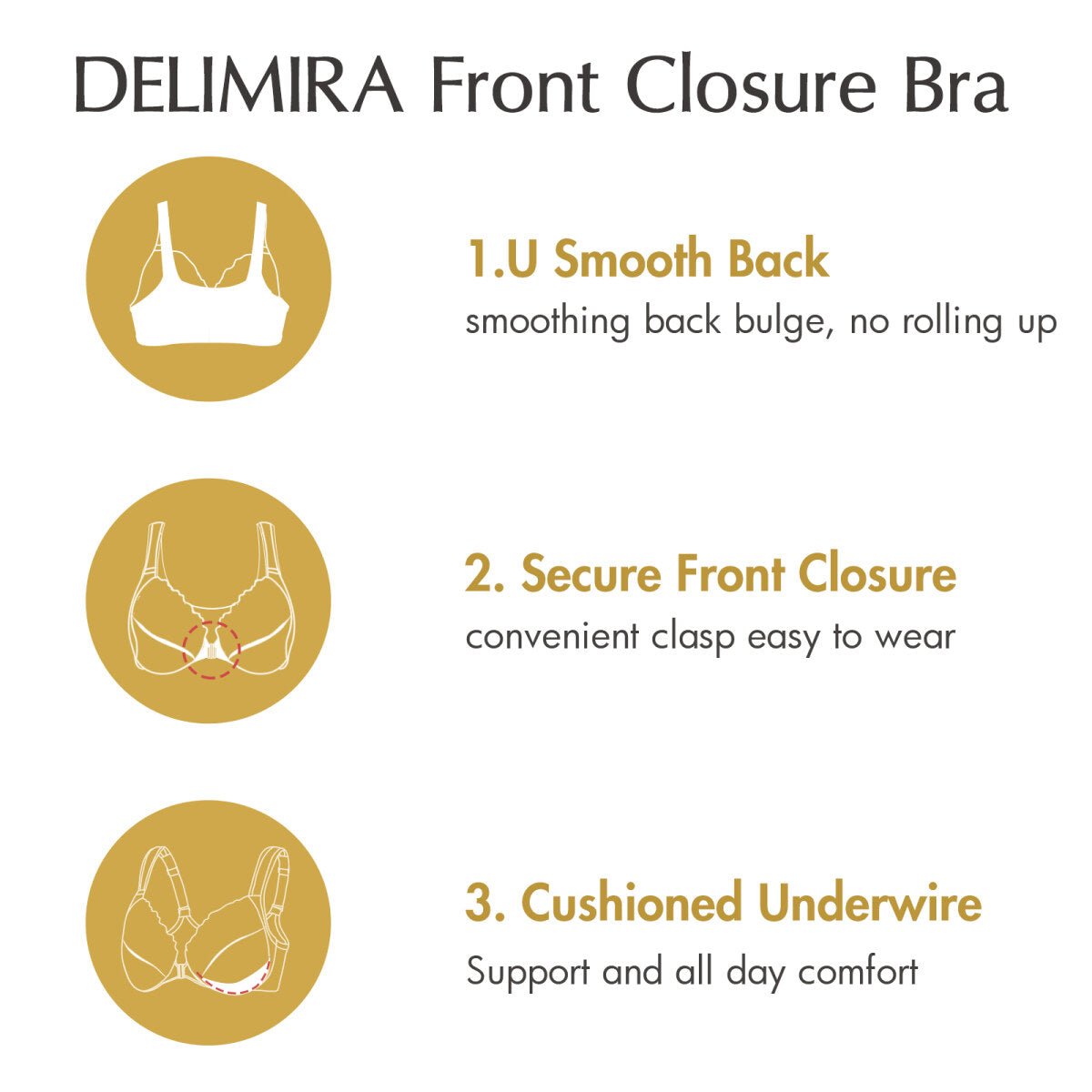 Plus Size Front Closure Lace Underwire Bra