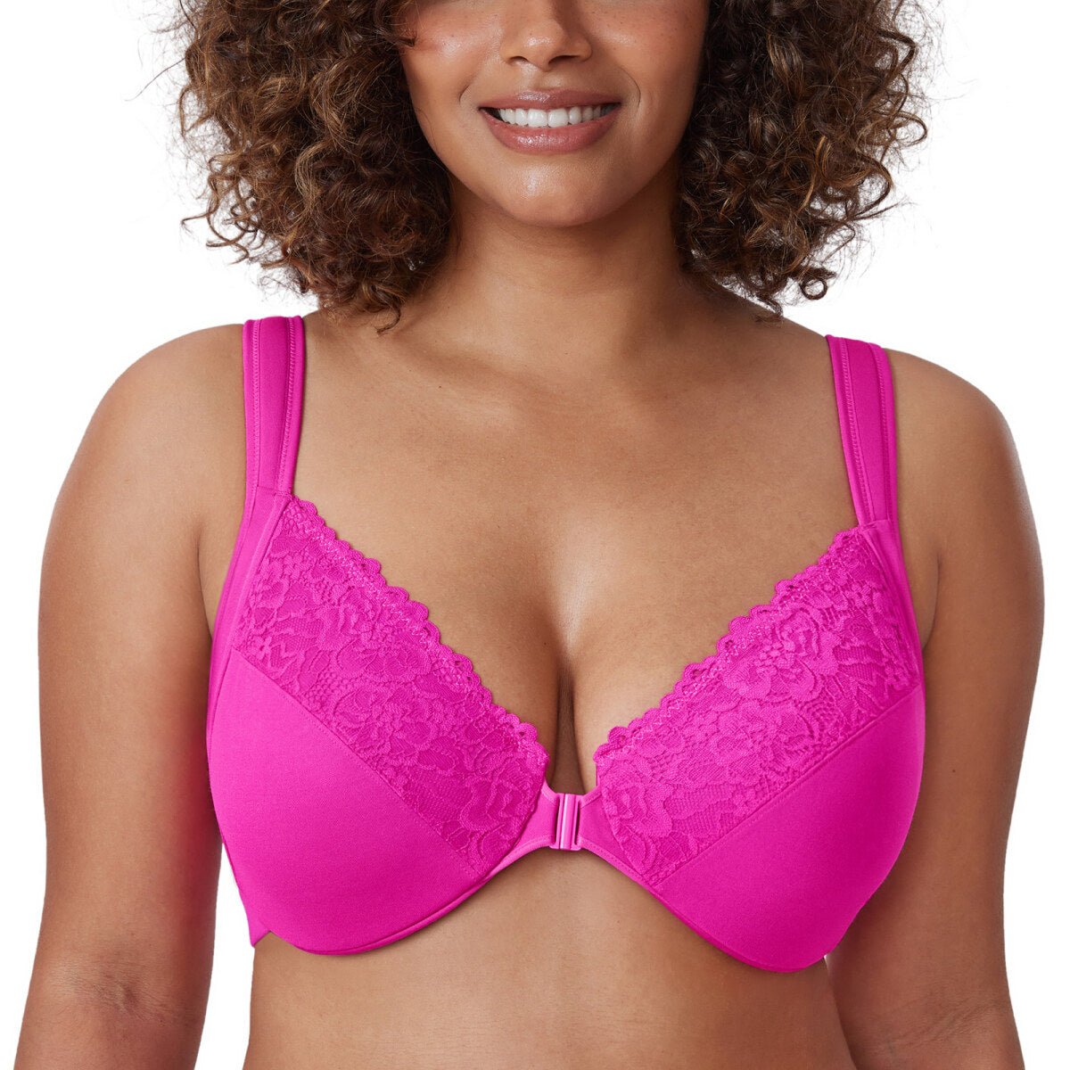 Plus Size Front Closure Lace Underwire Bra