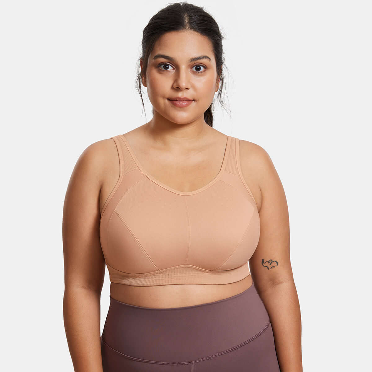 plus size high support full coverage padded nude wireless bra all nude 1