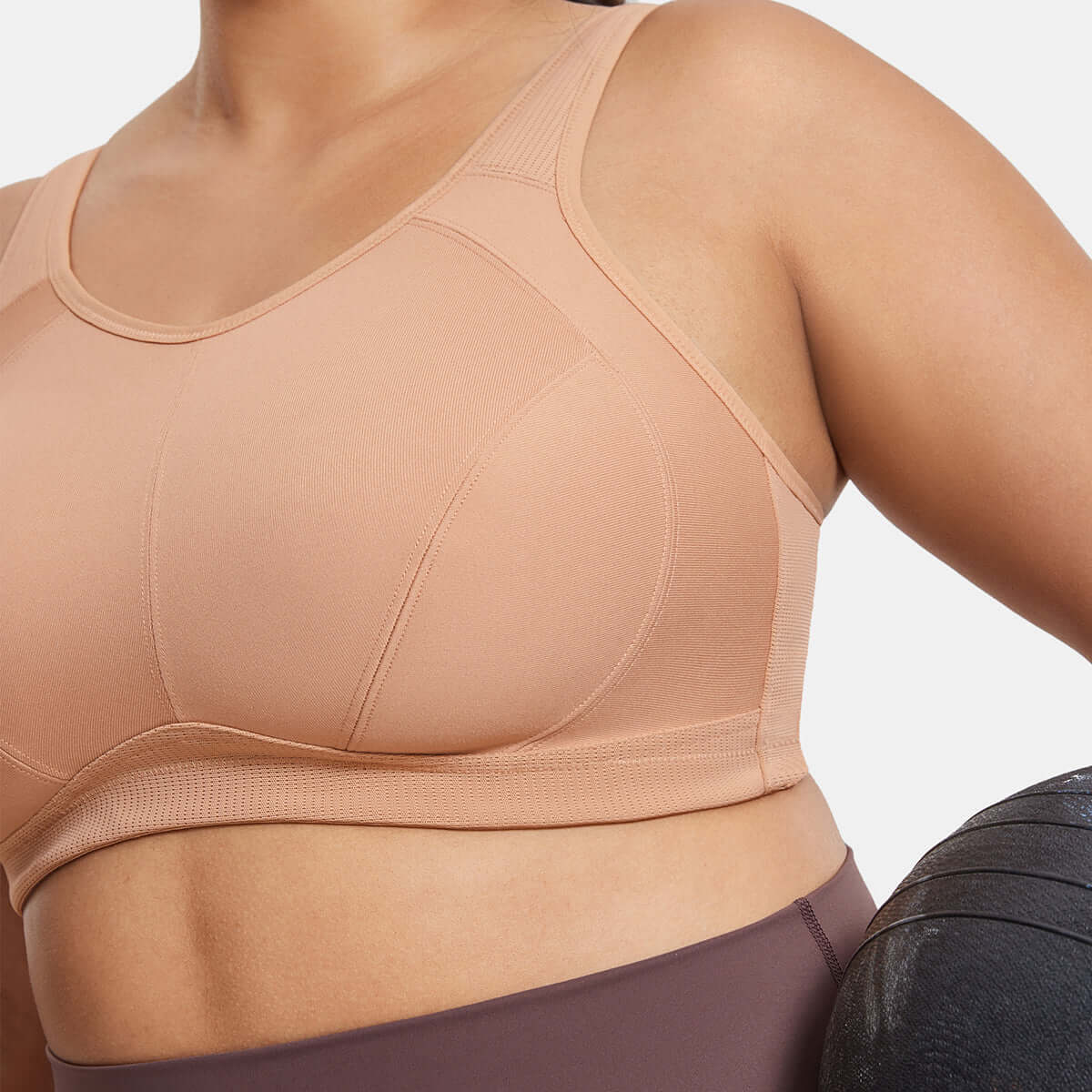 plus size high support full coverage padded nude wireless bra all nude 2