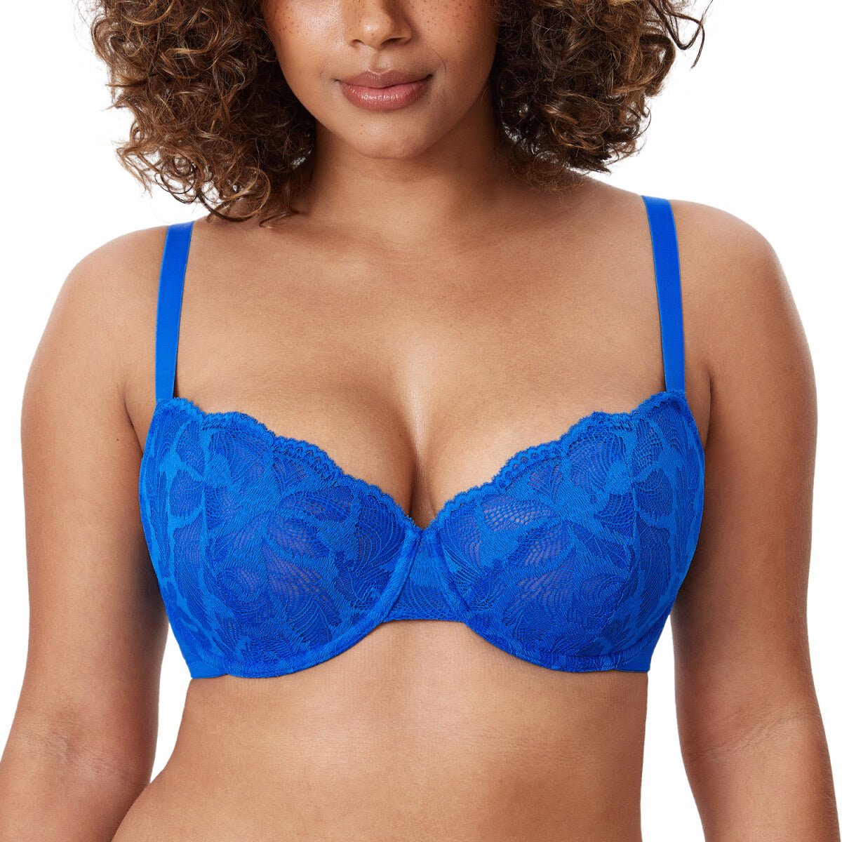 Plus Size Lace Balconette Underwire Bra