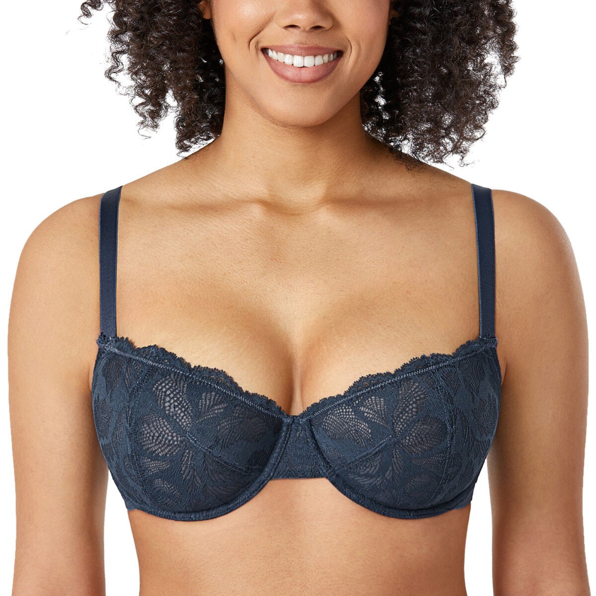 Plus Size Lace Balconette Underwire Bra