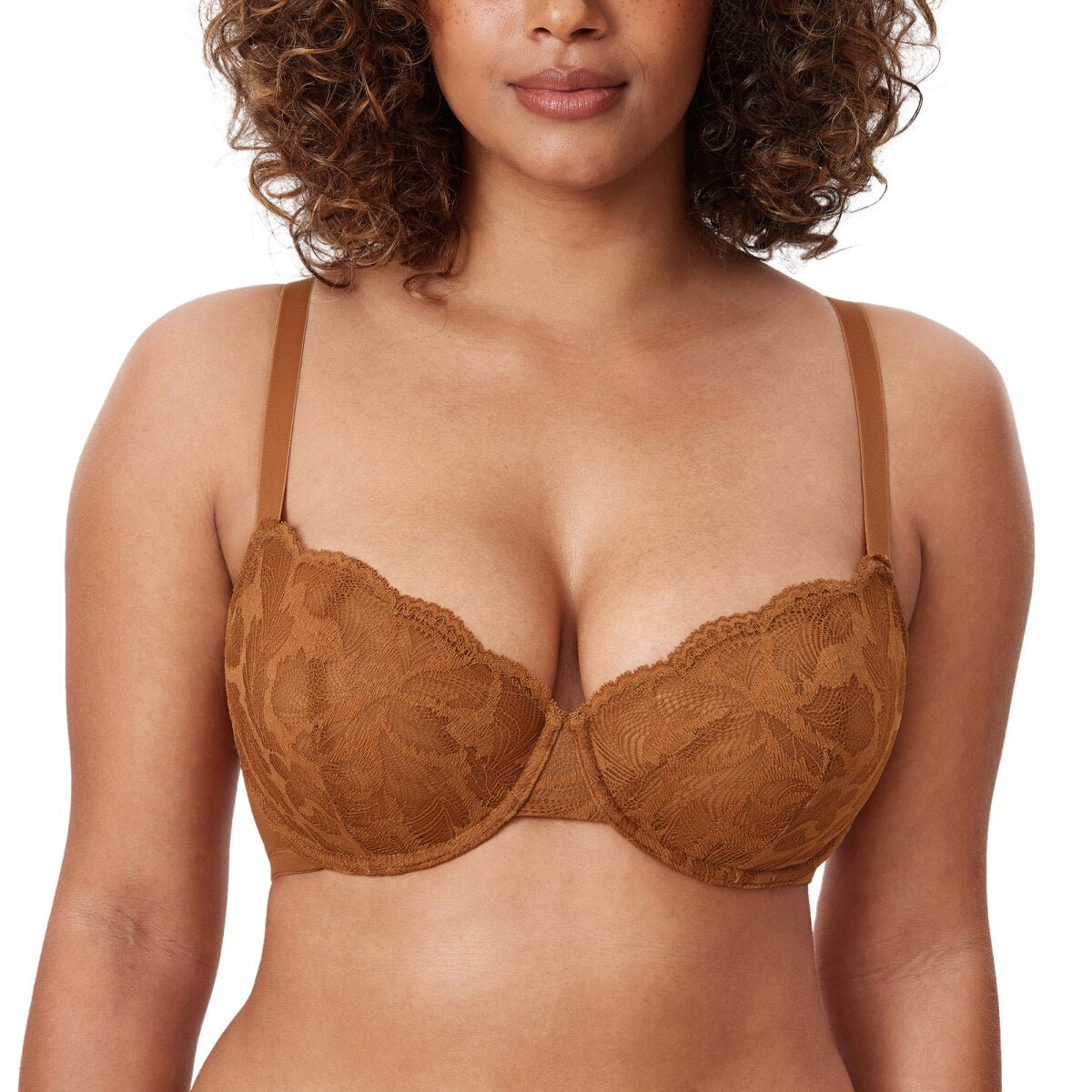 Plus Size Lace Balconette Underwire Bra