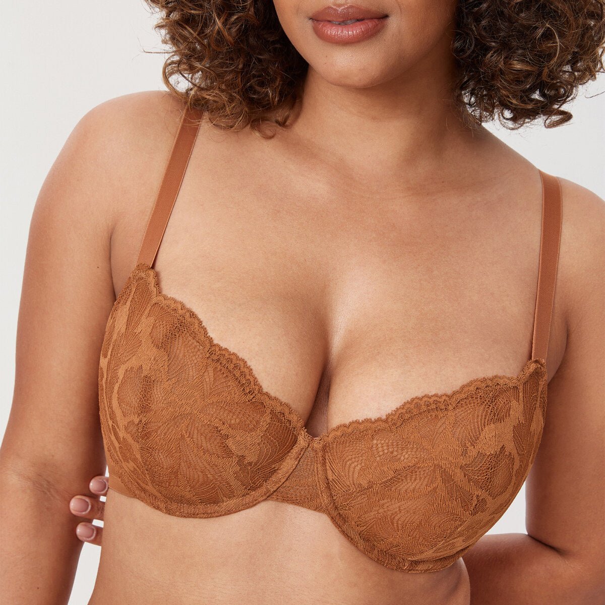 Plus Size Lace Balconette Underwire Bra