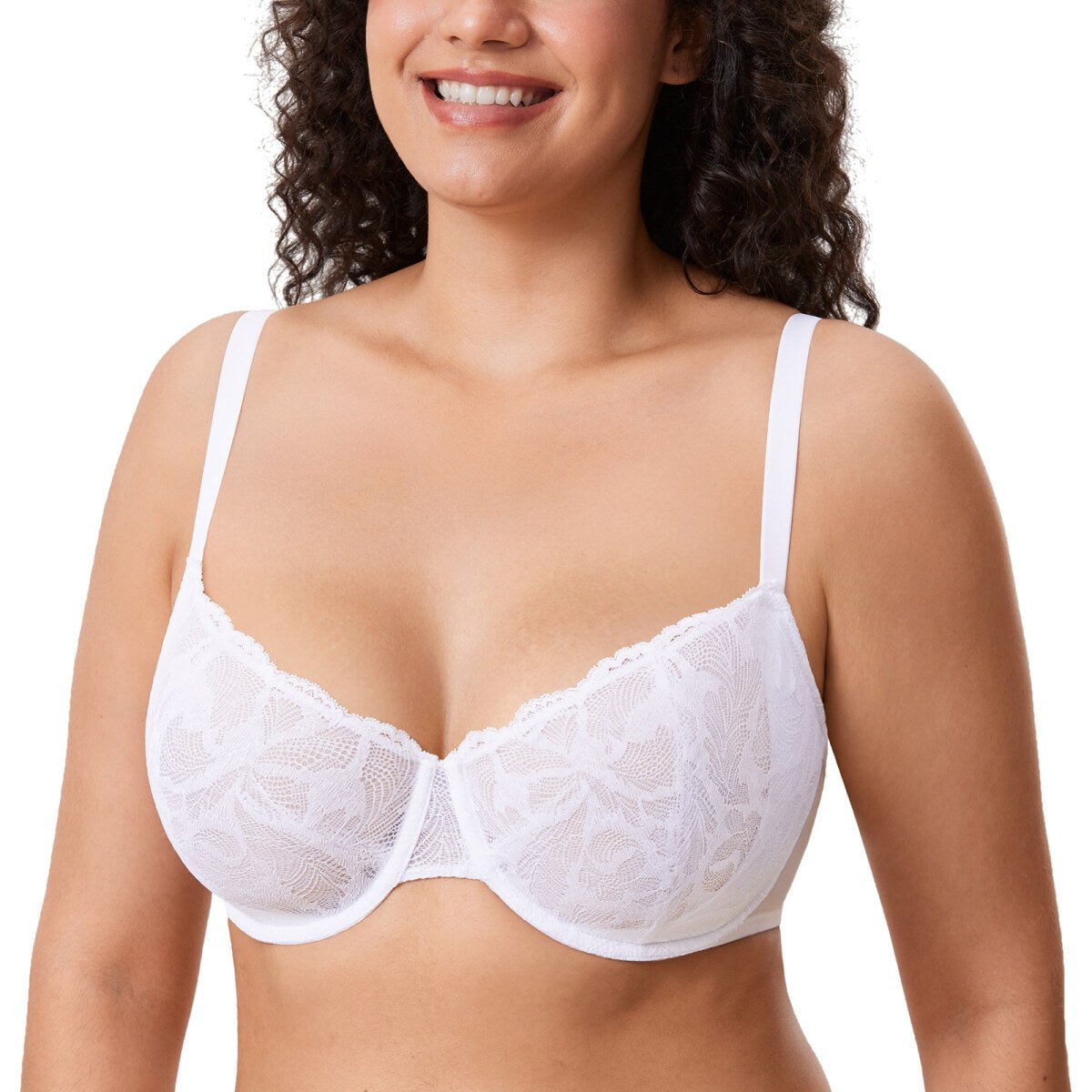 Plus Size Lace Balconette Underwire Bra