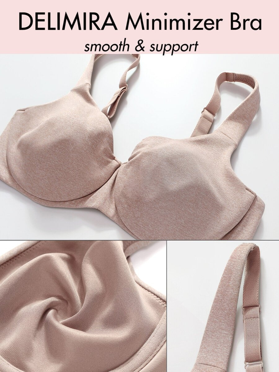 Plus Size Minimizer Underwire Bra – Full Coverage Seamless